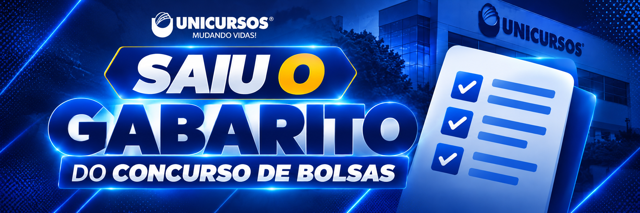 Saiu o gabarito do concurso de bolsas Unicursos