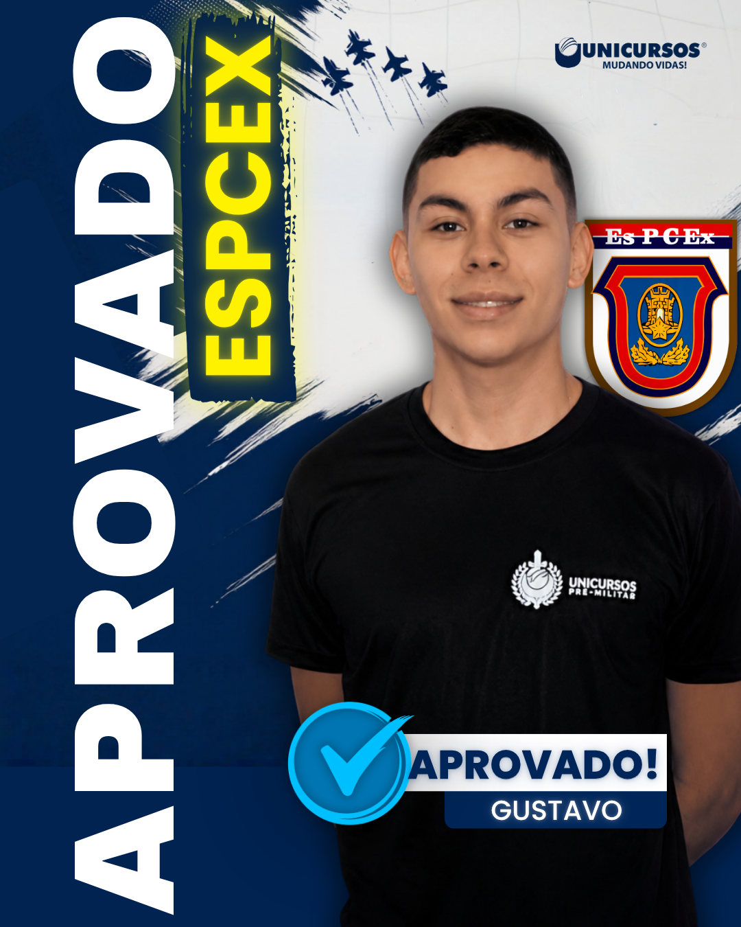 Gustavo aprovado na ESPCEX