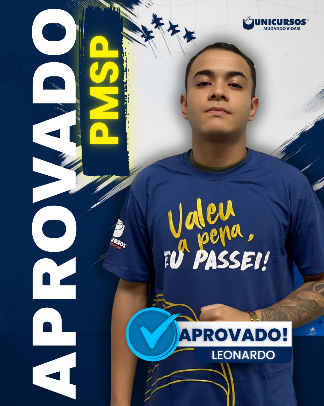 Leonardo aprovado na PMESP