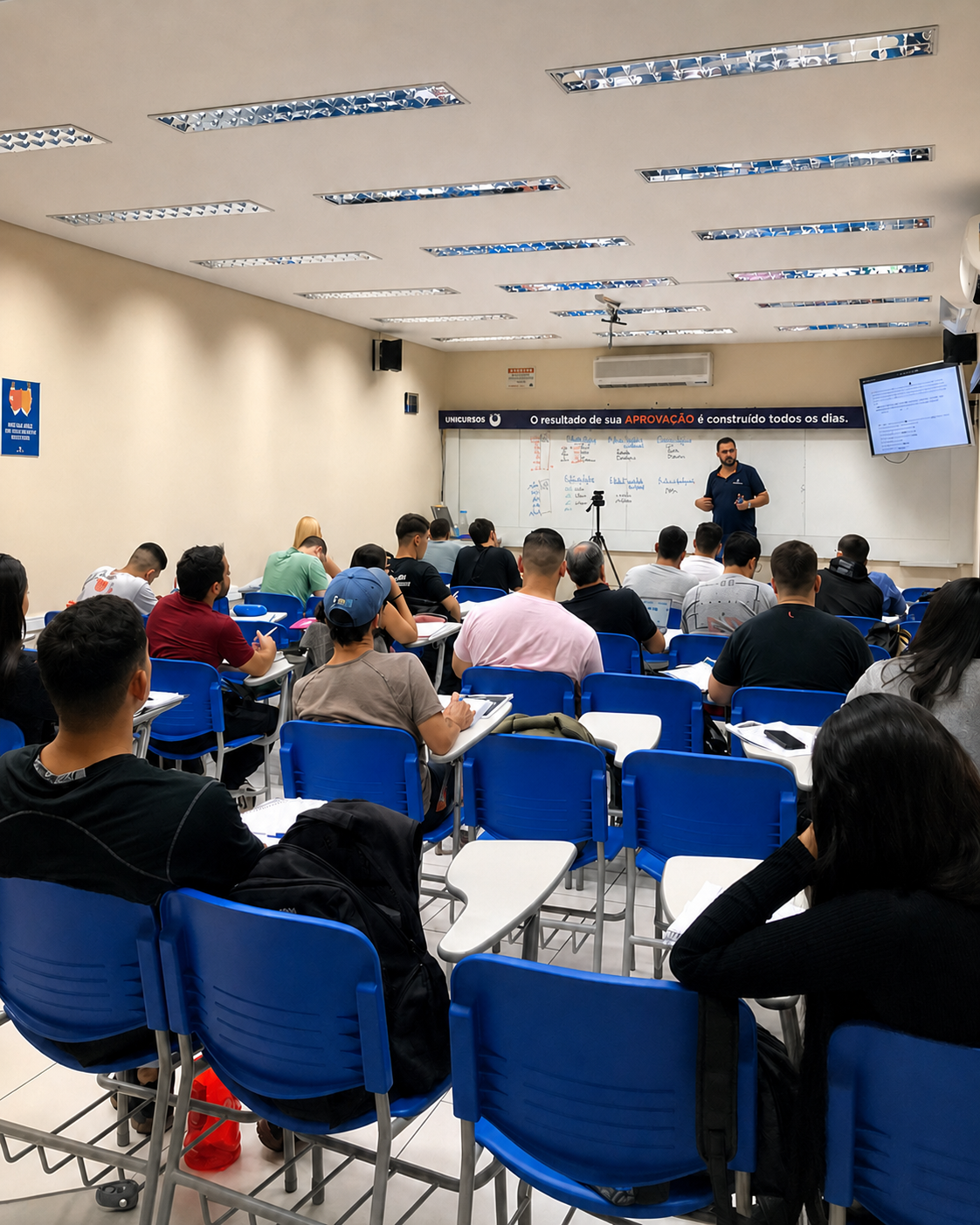 Sala de aula do Unicursos durante uma aula presencial