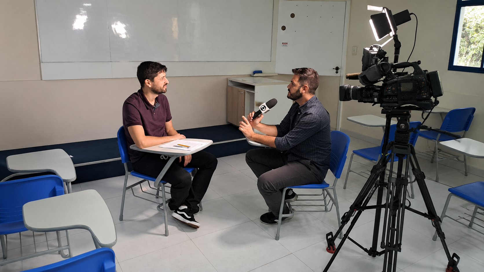 Aluno do Unicursos durante entrevista