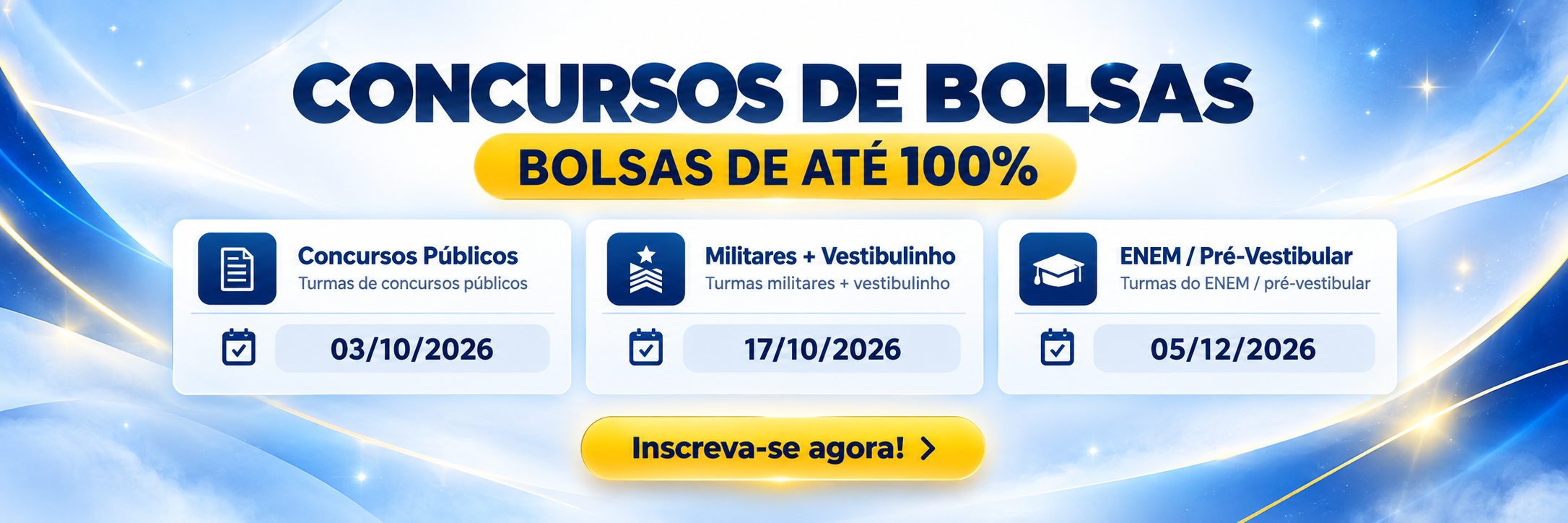 Banner do concurso de bolsas Unicursos