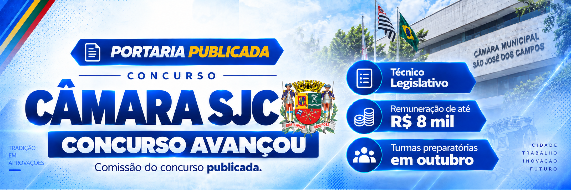 Banner do concurso Câmara Municipal de São José dos Campos